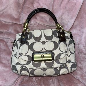 Vintage Coach Kristen Signature Linen Satchel #16820